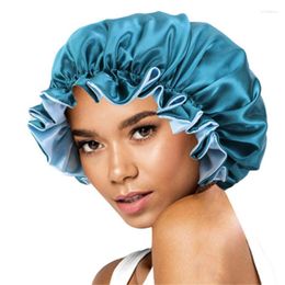 Solid Women Satin Bonnet Fashion Stain Silky Big For Lady Sleep Cap Headwrap Hat Hair Wrap Accessories Wholesale Beanie/Skull Caps Oliv22