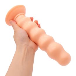Huge Anal Plug Dildos Soft Beaded Dilator with Suction Cup Stimulation of Anus and Vagina sexy Toys for Women Men