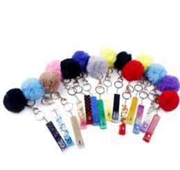 Card Grabber Household Personal Care Fashion Cute Credit Cards Puller Mini Key Rings Acrylic Debit Bank For Long Nail Atm Rabbit Fur Keychain Accessories