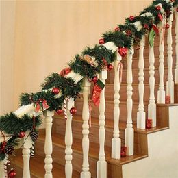 5.5 metersroll green Leaf vine corridor decorative flowers wreaths artificial fake plants christmas decoration for home Y201020