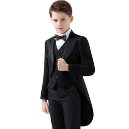 Men's Suits & Blazers Boys Slim Fit Long Tuxedo Vest Pants 3 Pcs Summer Wedding Sets Kids Clothes Communion Suit For Boys/Child OutfitMen's