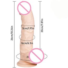 Huge Dildos Female sexy Toys Realistic Dick Masturbation Tilt Head 26cm Adult Artificial Penis for Women