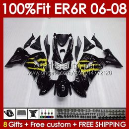 OEM Bodywork For KAWASAKI NINJA ER6 650 R ER 6 F 650R ER-6F 2006 2007 2008 Body 139No.106 ER 6F 650-R Frame ER6F 06 07 08 650R-ER6F 06-08 Injection mold Fairing yellow stock