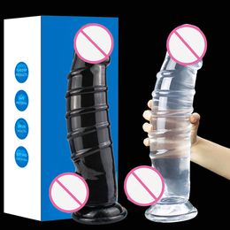 33.5cm Super Huge Dildo Realistic Penis For Women Masturbate Dick sexy Toys Transparent Jelly Soft Female Masturbator Beauty Items