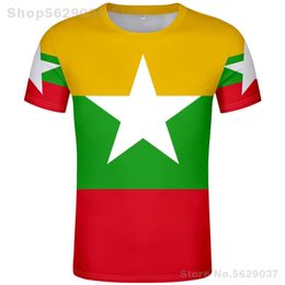 MYANMAR t shirt free custom made name number mya t-shirt nation flag mm republic burmese burma country print po clothing 220702
