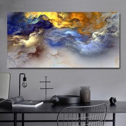 Abstract Wall Art Canvas Colourful Clouds Home Decor Wall Art Canvas Painting Long Banner Poster for Living Room Bedroom No frame