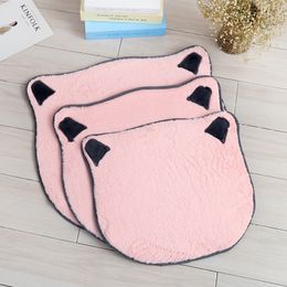 Cat Mat Soft Waxy Rabbit Velvet Mat Pet Mat Cat Litter Dog Cushion Cute Cat Head Rabbit Velvet Carpet 1222587