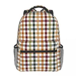 Unisex Plaid Backpack Simple Striped Teenage Travel Laptop Preppy Style Casual Rucksack School Bag Gift Satchel 2022 New AA220316