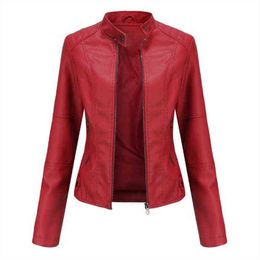 Fashion New Women's Jacket European Fashion Leather Jacket Pimkie Cleaning Single PU Leather Motorcycle Temale Women's Leat L220728