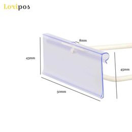 5x4.5cm Clear Pvc Plastic Price Tag Sign Label Display Holder Thickening For Supermarket Or Store Shelf Hook Rack 100pcs/lot