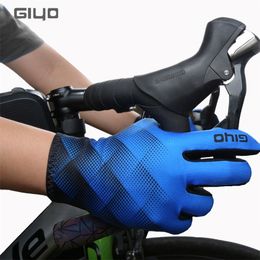 Giyo Luvas de Bicicletas Thermal Fleece Cycling Gloves Autumn Winter Sport Full Finger Mittens Road Bike Touch Screen Glove 220622