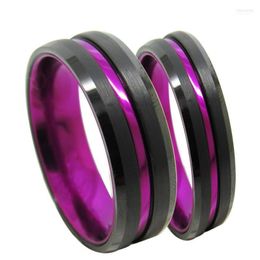 Cluster Rings Ruyi Tungsten Gold Lovers Lasha Chamfer Electric Black Inner Set Purple Aluminum Bile Foreign Trade Fashion Accessories Toby22