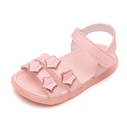 Soft Bottom Little Girl Princess Sandals Summer Soft Bottom Casual Children's Shoes Girls Beach Shoes Toddler Shoes Pink Sandals G220418