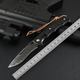 Easy to carry Survival Folding knife Wood Handle Damascus Outdoor Equipment Tactical Camping EDC Survival Tool Sharp Pocket knives