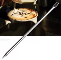 Wholesale Coffee Art Needles Barista Cappuccino Espresso Coffee Decorating Latte Pen Tamper Needle Creative Fancy Stick Tools