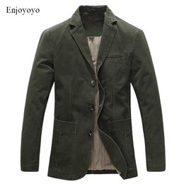 Spring Military Jacket Blazers Men 100% Cotton Casual Blazer Men's Suit Coat Male Blazer Masculino Jackets M-5XL 220409