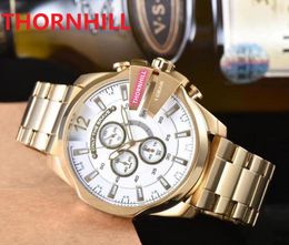high quality multi time zone big watches 52mm japan quartz movement men all sub dials work Business switzerland 5 ATM waterproof wristwatch montre de luxe