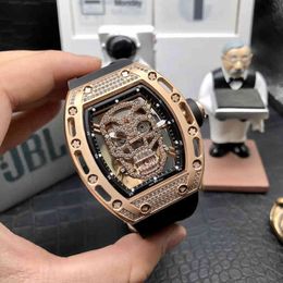 Modern Watches Watches Wristwatch Designer Luxury Mens Mechanical Watch Richar Milles Fully Automatic All Over the Sky Star Diamond Hollowed Out Skeleton p R1PM/HB