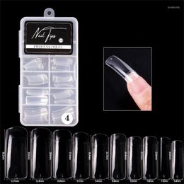 False Nails 100pcs/Box Fake Nail Clear Natural Tips Full Cover Ultra Thin Elastic DIY Art Decoration Manicure Tool Prud22