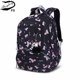 Fengdong korean sytle children's school backpack kids book bag school bags for girls waterproof laptop backpack female bagpack LJ201225