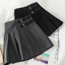 Summer Harajuku Aesthetic Sexy Pleated Woman Mini Skirt Korean A Line High-waisted Fairy Grunge Women's Skirts 220322