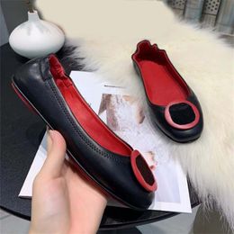 Chanells Designer ladies dress Channel shoes classic spring and autumn leather ballet fashion flat comfortable driving trample lazy loafer large size 34-42