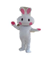 Mascot doll costume White Rabbit Mascot Costume Unisex Adult Size Fancy Dress Cartoon Appearl Halloween Birthday