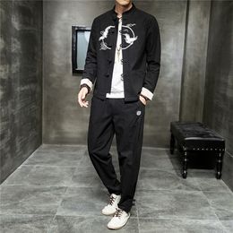 Autumn Chinese cotton and linen suit embroidered large size suit men QT3028-TZ1993P105 138 201210