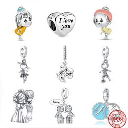 925 Sterling Silver Dangle Charm Lovely Little Boy Beads Bead Fit Pandora Charms Bracelet DIY Jewellery Accessories