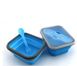 150pcs/lot Portable Silicone Folding Bento Box Collapsible Lunch Container Bowl For Children SN6469