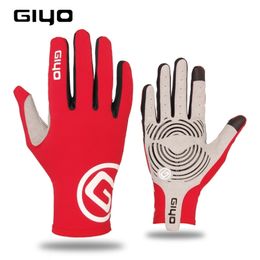 Giyo Wind Breaking Cycling Full Finger Gloves Touch Screen Antislip Bicycle Lycra Fabric Mittens Bicicleta Road Bike Long Glove 220622