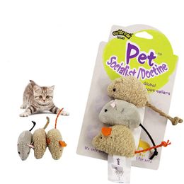 New plush simulation mouse and cat toys 3/little mouses Cat scratch bite interactive toy