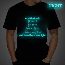 Fashion Brand Men s Short Sleeve T Shirt Summer Casual Math Equation Men Plus Size Hip Hop Luminous op ees Male 220613