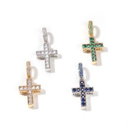 Double Sided Cross Necklace Fashion Mens Womens Gold Necklaces Hip Hop Iced Out Cross Pendant Necklaces Jewelry