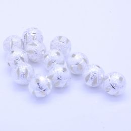 10mm Frosted Hollow Silver Plated Beads DIY Connectors Jewelry Accessories Necklace Bracelet Beaded Spacer