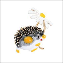 Pins Brooches Jewellery Cute Hedgehog Brooch Fashion Daisy For Women Animal Funny Winter Design High Quality Drop Delivery 2021 4Wpj0