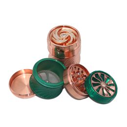 Smoking Accessories 60mm Zinc Alloy Smoke Grinder Tobacco Grinders 4-Layer Herb Crusher Handmade Cigarette Tools Gift ZL1183