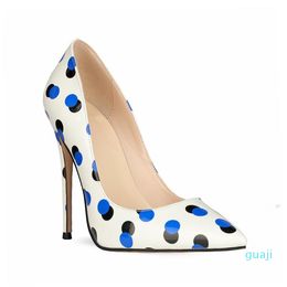 Dress Shoes Leather Microfiber Mary Jane Shallow Mouth Polka Dot Street Stiletto Heel Casual Comfortable Fashion Single