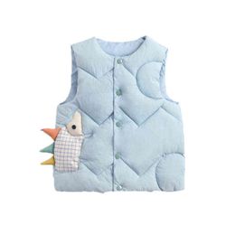 2020 New Boy Girls Vests Cotton Solid Autumn Winter Baby Girls Clothes Casual Warm Kids Coat Boys Jackets Children Clothes J220718