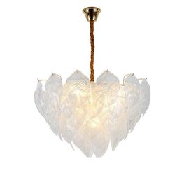 Pendant Lamps Post-modern Style Creative Simple And Individual Leaf Lamp Living Room Light Luxury Glass ChandelierPendant