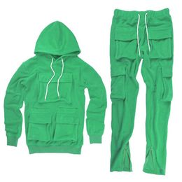 Men's Tracksuits Warm Fleece Men Tracksuit 2 Piece Hoodies And Baggy Pants Mens Sweat Suits Set Plus Size Jogger Sets For Clothing 2022