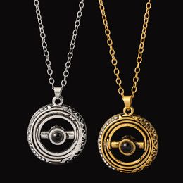 New Rotating Astronomical Ball Projection 100 Languages I Love You pendant Necklace Rotatable Projection Trendy Jewellery