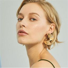 Irregular Geometric Spiral Earring for Women Exaggerated Metal Stud Earring Punk Style Jewelry Statement Earring GC1362