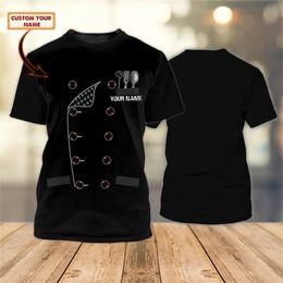 Fashion t shirt Custom Name Master Chef Black 3D Printing Mens Summer Short sleeve Unisex Casual sports T-shirt DW17 220509