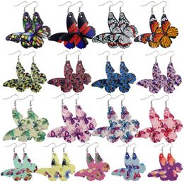 Dangle & Chandelier 4/5/8Set Fashion Butterfly Shape PU Faux Leather Earrings Handmade Sexy Female Ear Jewelry For Women Gifts