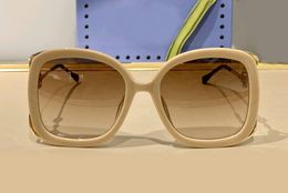 Oversized Square Sunglasses Beige Ivory Acetate Brown Gradient Lens 1021 Women Sonnenbrille occhiali da sole uv400 protection with box