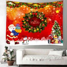 Christmas Art Wall Hanging Tapestry Beautiful Background Carpet Home Decoration J220804