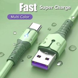 2.4A Liquid Silicone Super Fast Charge Cables Micro USB Type C Cable for Samsung Huawei Xiaomi One Plus Charging Wire Data Cable 1M 2M