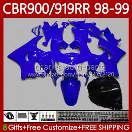 OEM Body For HONDA CBR900RR CBR919RR CBR 919RR 900RR 98 99 Glossy blue Bodywork 127No.157 CBR919 CBR900 RR CBR 900 919 RR CC 1998 1999 900CC 919CC 1998-1999 Fairing Kit