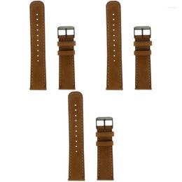 Watch Bands 3pcs Chic Leather Watchband Wrist Band Replacement Strap Fashion Hele22